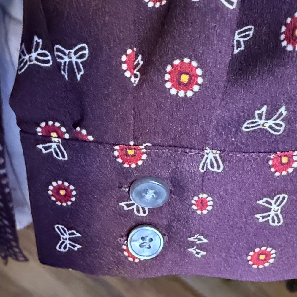 LOFT Elegant Maroon Patterned Dress - Picture 8 of 14